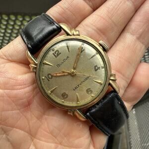 Vintage 50’s Bulova SelfWinding RARE Men’s Wrist Watch Gold Plated Automatic